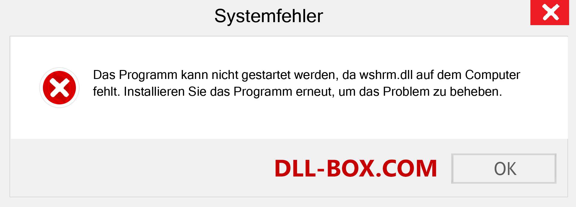 wshrm.dll-Datei fehlt?. Download für Windows 7, 8, 10 - Fix wshrm dll Missing Error unter Windows, Fotos, Bildern