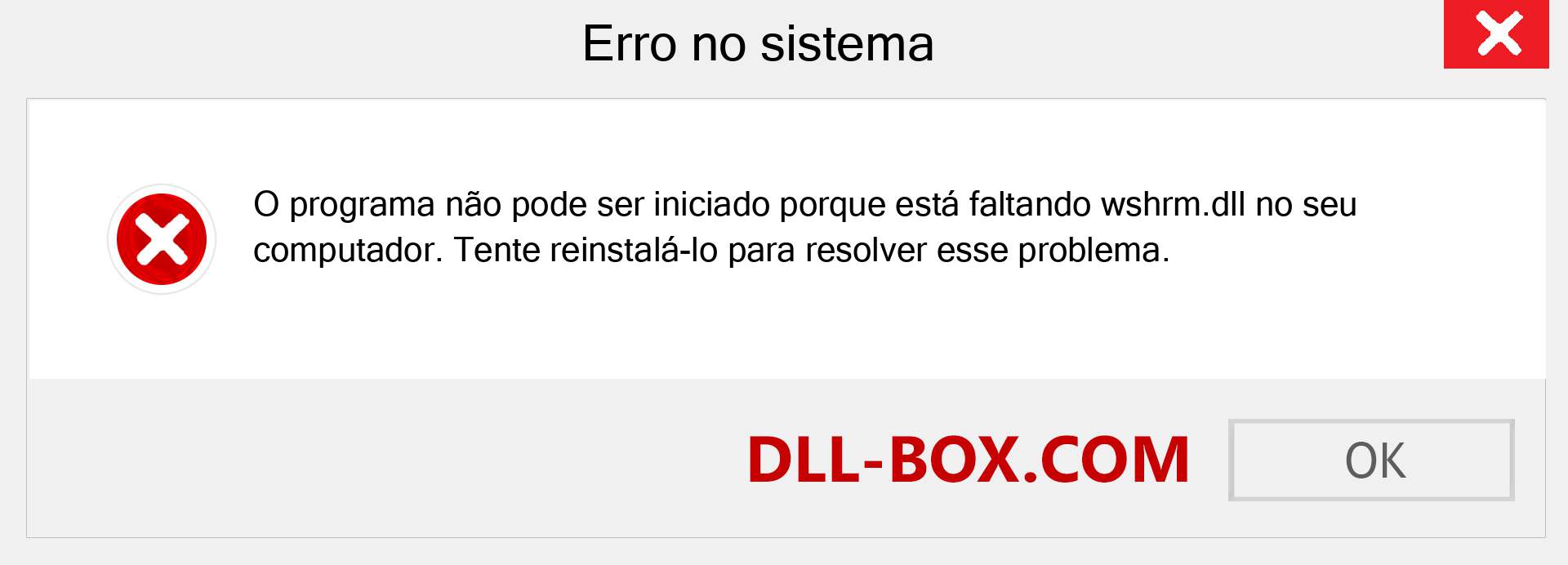 Arquivo wshrm.dll ausente ?. Download para Windows 7, 8, 10 - Correção de erro ausente wshrm dll no Windows, fotos, imagens